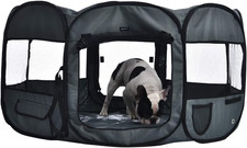 Foldable Octagonal Indoor/Outdoor Portable Soft Pet Dog Playpen, Storage Pockets