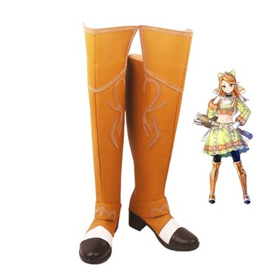 Fire Emblem Engage Etie Shoes Cosplay Women Orange Boots