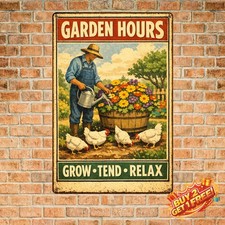Don't Stop Gardening When You Get Old Funny Garden Tin Metal Sign 8x12