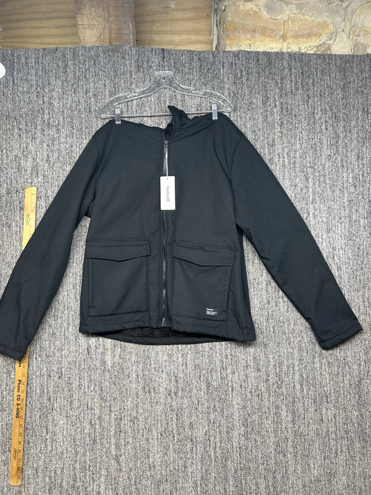 Hurley black insulated jacket LARGE
