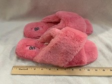 BP Pink Faux Fur Slippers Cozy Indoor Footwear SIZE XL 