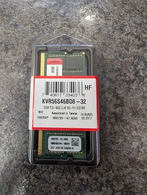 Kingston ValueRAM DDR5 module 32 GB SO-DIMM 262-pin 5600 MT/s