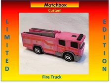 Hot Matchbox Wheels Custom Pink Fire Engine Truck Rescue