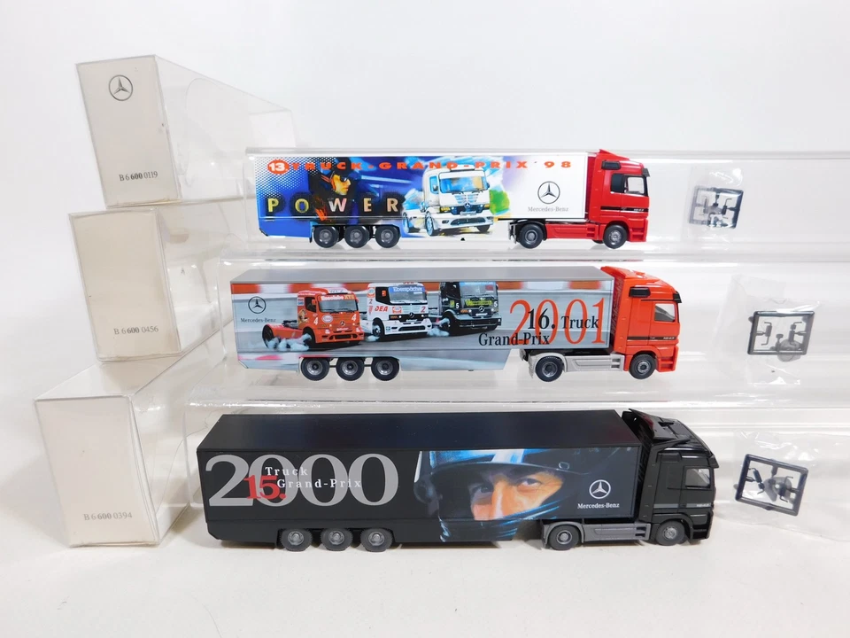 3X Wiking H0 1:87 LKW MB Truck-Grand-Prix: '98+2000+2001 Mint+Box #CZ105-0,5 - Immagine 2 di 4