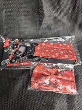 Brand New Set Of Suspenders With Bow Tie And Cuff Links