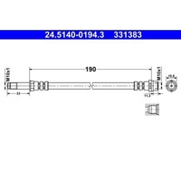 ATE 24.5140-0194.3 Bremsschlauch Hinterachse Am Bremssattel FüR Vag
