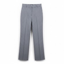 Lands End Womens GrayStraight Fit  Flat-Front Dress Pant Trousers Size 6