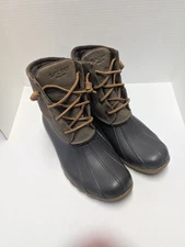 Sperry Top Sider Saltwater Duck Boots Women's Size 9 Brown/Olive STS99729