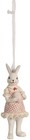 Clayre & Eef 6PR4988 Deko-Hänger Kaninchen 4x4x10 cm Weiß Rosa