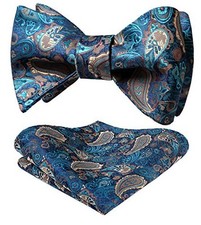 Bow Ties for Men Paisley Bowties Mens Self Tie Bow One Size Aqua  Turquoise