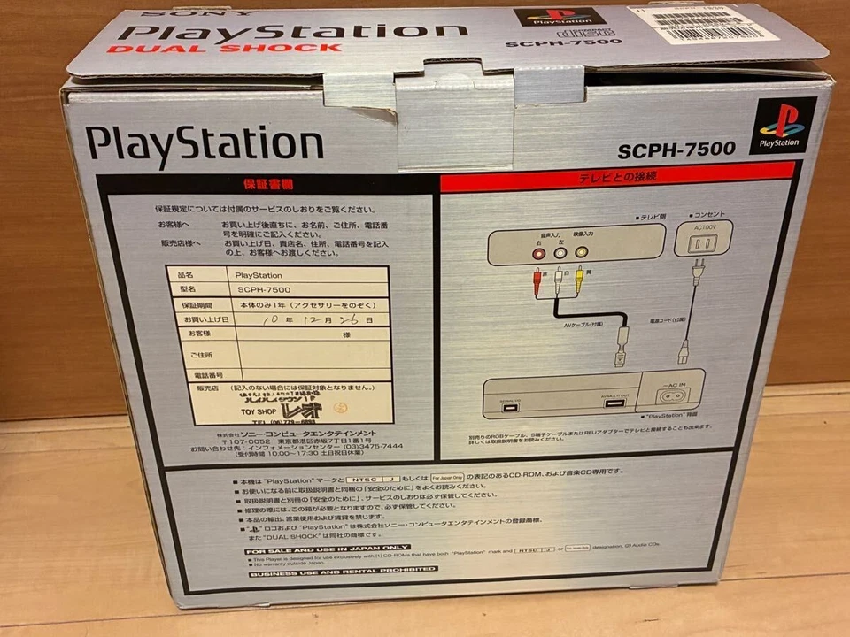 NEW PS1 Playstation 1 SCPH-7500 Japan Console *BEAUTIFUL BOX w/ Green Tape - Image 2 of 4