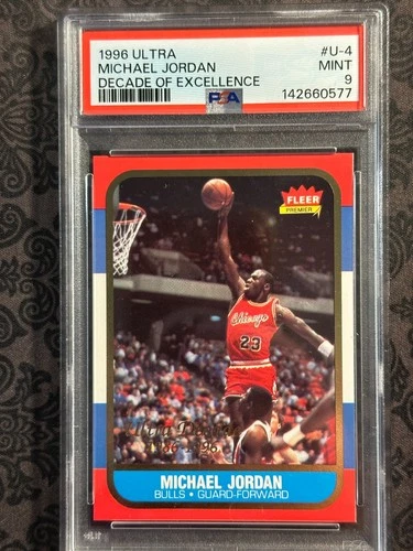 1996 ULTRA MICHAEL JORDAN DECADE OF EXCELLENCE CARD PSA MINT 9