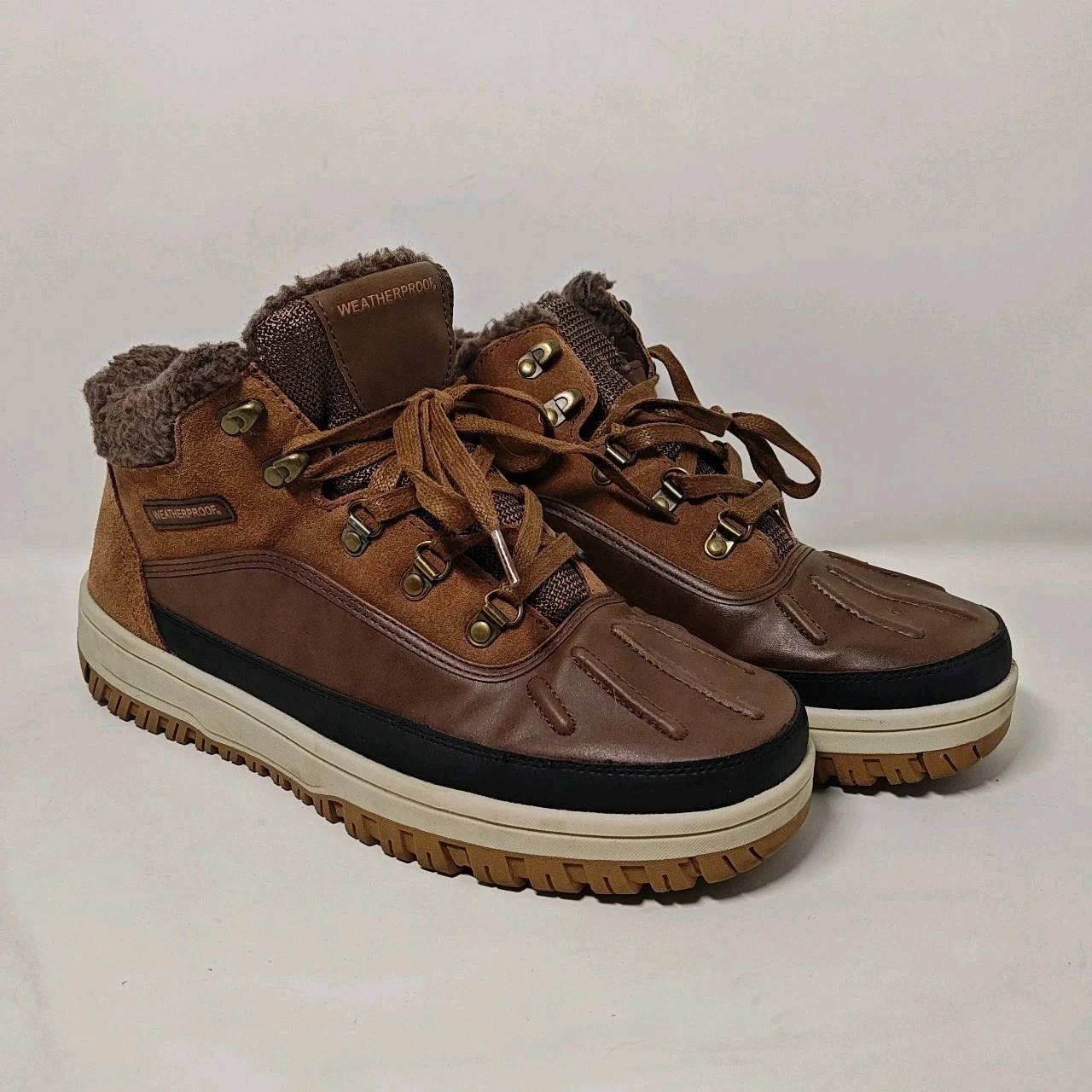 Weatherproof Landon Memory Foam Mens Size 10 Boots Winter Leather Suede Sneaker