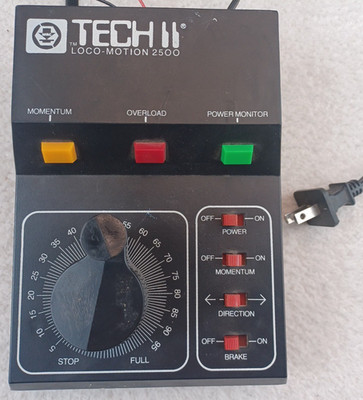 vintage MRC Tech II Loco-Motion 2500 DC analog throttle control for HO/N 