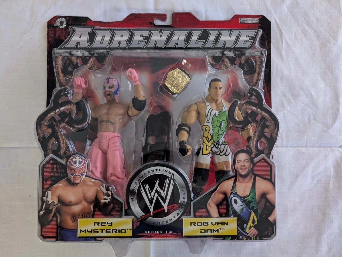 Rob Van Dam VS Rey Mysterio WWE WWF Figures - Adrenaline Series W/Title Belt