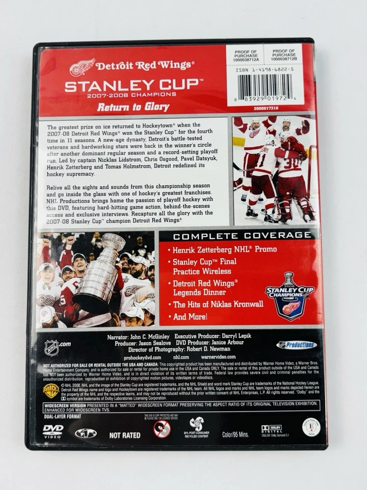 Detroit Red Wings Stanley Cup 2007-2008 Champions (2008, DVD) - Image 2 of 3