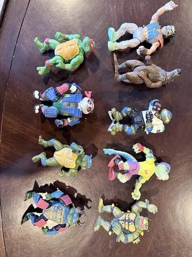 Teenage Mutant Ninja Turtles 1980s-90s Vintage Action Figures Lot of 9