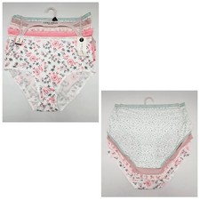 LAURA ASHLEY 5 Pack Women's L 1X 2X Soft Micro Brief Panties Green Beige Pink
