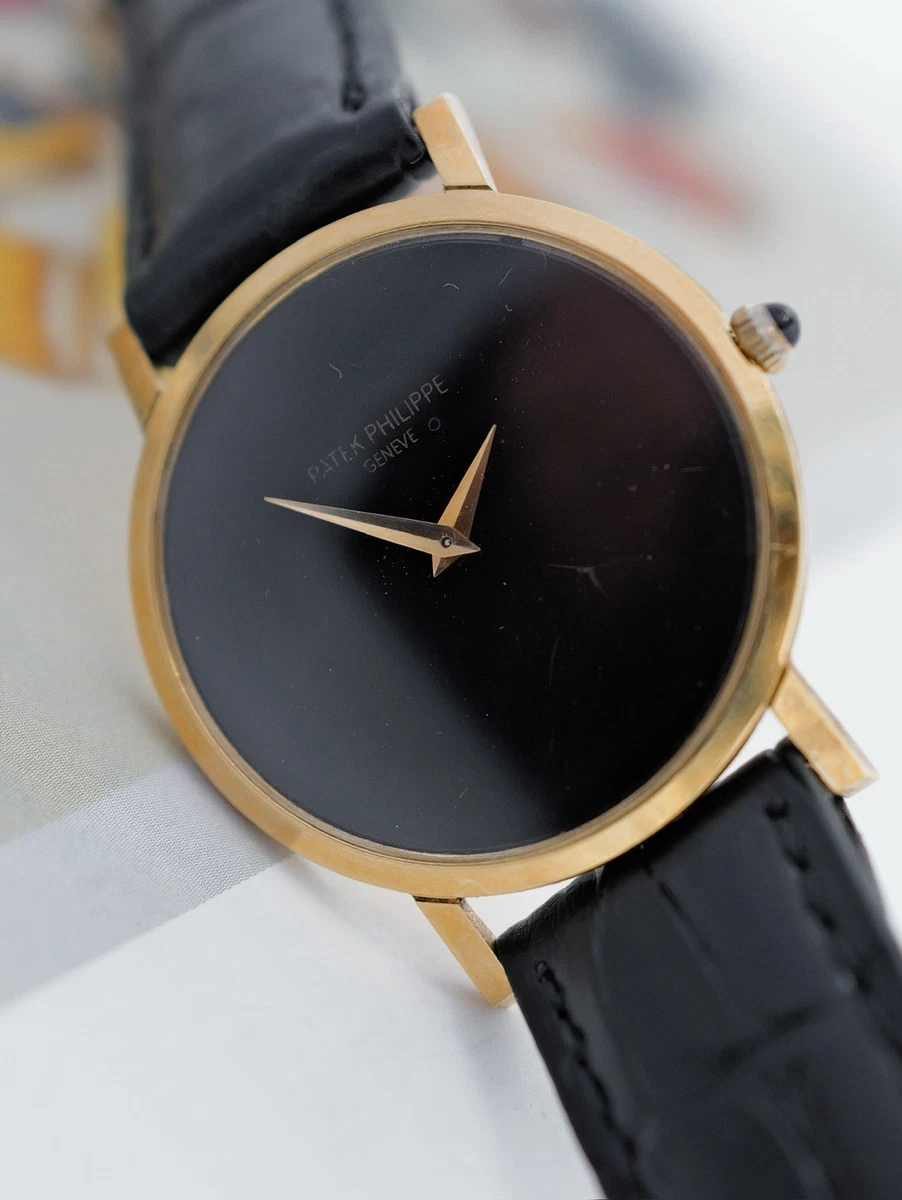 Patek Philippe Calatrava Reg.3512 Caja dorada 18 nudos Black Onix con grieta