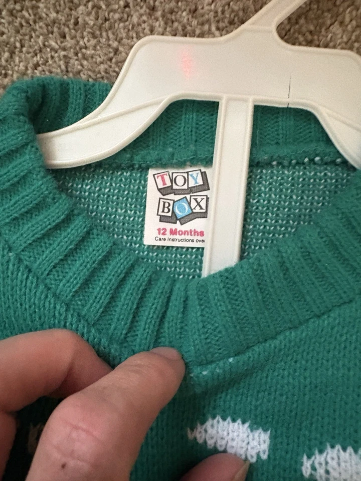 Conjunto Suéter Tren Caja Juguete Años 80 De Colección 12 M Nuevo de Lote Antiguo Traje de Bebé de Vacaciones RARO Nuevo Foto 2 de 4