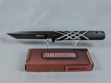 Wartech Gentleman's Slim Design Large Black Tanto Pocket Knife Spring Assist EDC