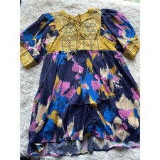 Umgee Embroidered Boho Dress Small NWT Mustard 