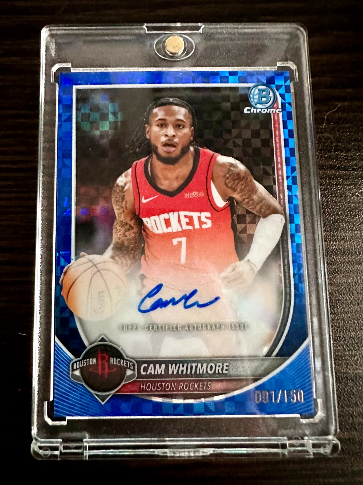 Cam Whitmore 2025 Bowman Chrome Autograph Blue Xfractor /150