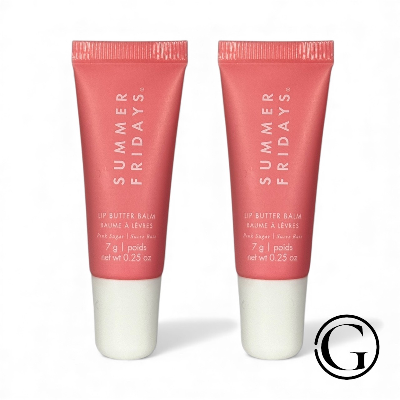 PACK OF 2 Summer Fridays PINK SUGAR Lip Butter Balm .25 oz ea. = Full Size