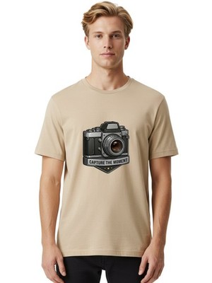 Capture-The-Moment Mens Graphic Tee, 100% Cotton, Casual Summer Wear