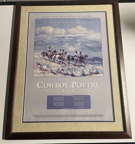 17th National Cowboy Poetry Gathering 2001 Professional Framed Poster