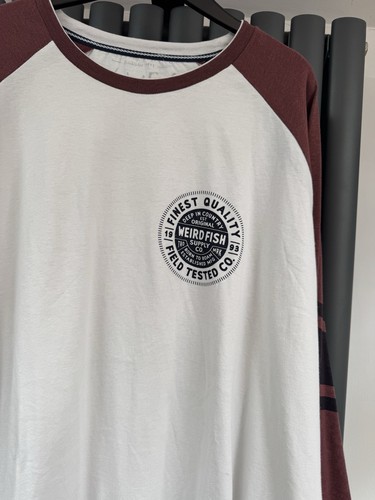 T-shirt manica lunga nuova senza etichette Weird fish Raglan misto cotone taglia 4XL - Foto 2 di 3