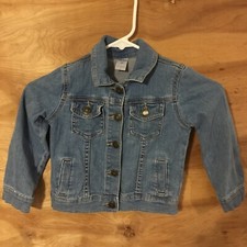Carter's Jean Jacket Girls Size 4T Medium Blue Denim Fall Winter Cute Coat youth
