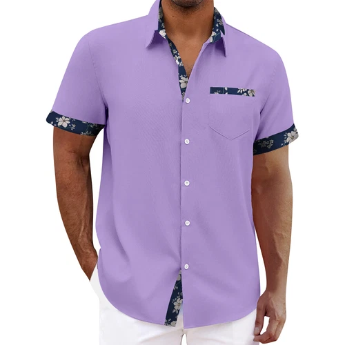 Camisa hawaiana para hombre vintage con botones camisas de boliche manga corta tops - Imagen 34 de 51