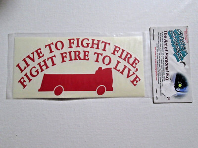 Street Graphics Live to Fight Fire Truck Decal/Sticker/Vinyl Cling Red 3''x6''