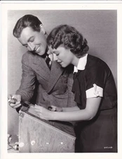 ROBERT TAYLOR JANET GAYNOR Original CANDID Vintage '35 SMALL TOWN GIRL MGM Photo