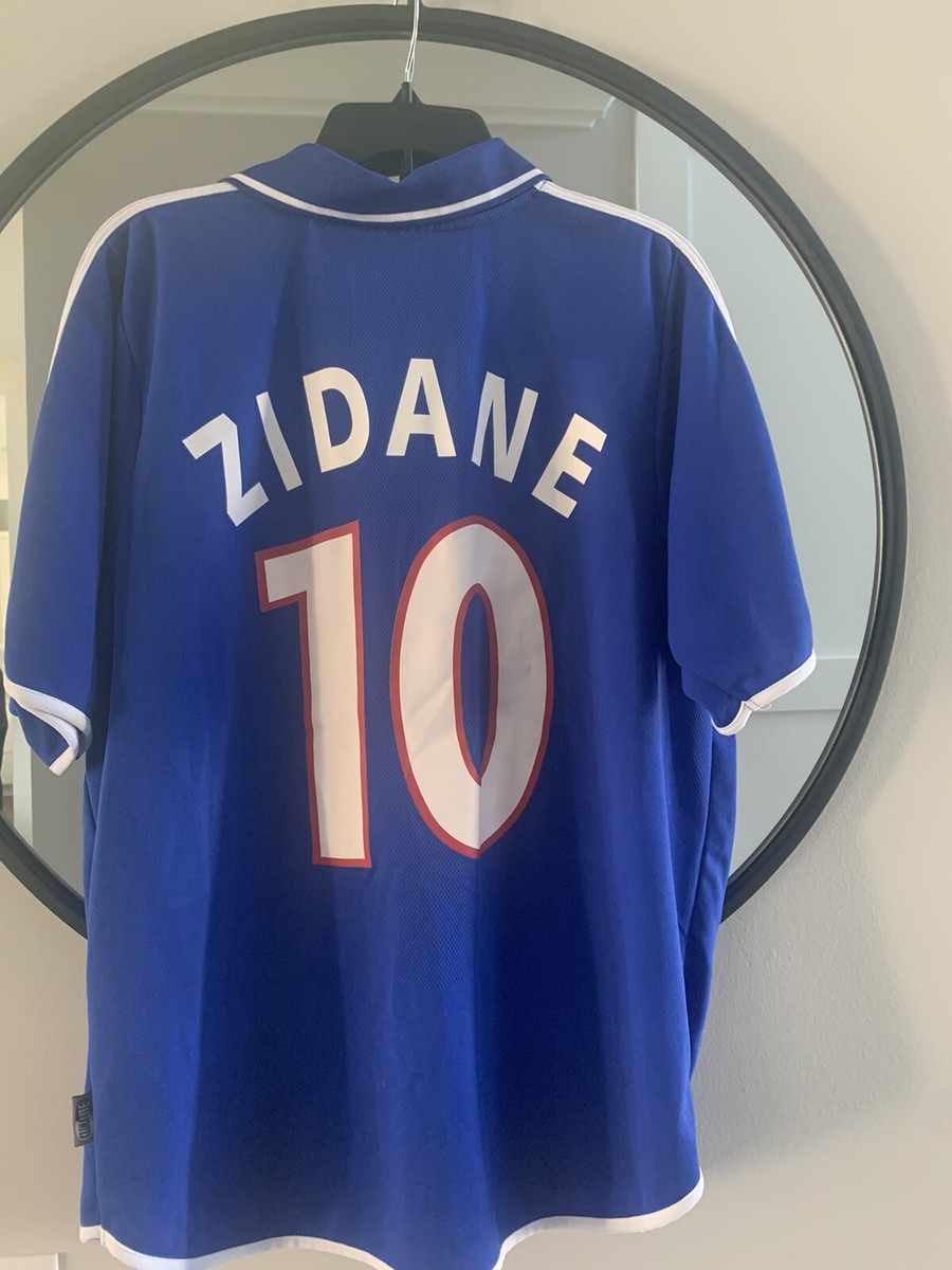 ZIDANE FRANCE #10 LG/XL (est 2001 2002) HOME FOOTBALL SOCCER