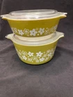 PYREX VINTAGE CRAZY DAISY set  #471 and #473 with lids
