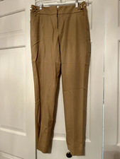 Vtg Per Se by Carlisle Tan Slacks with Gold Chain Accents US 4 UK 6