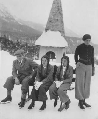 Farouk I Of Egypt With Two Of His Sisters Old Photo