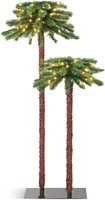 KüNstlich Weihnachtsbaum Tropisch Weihnachtspalme Christbaum Mit Led-Lichtern