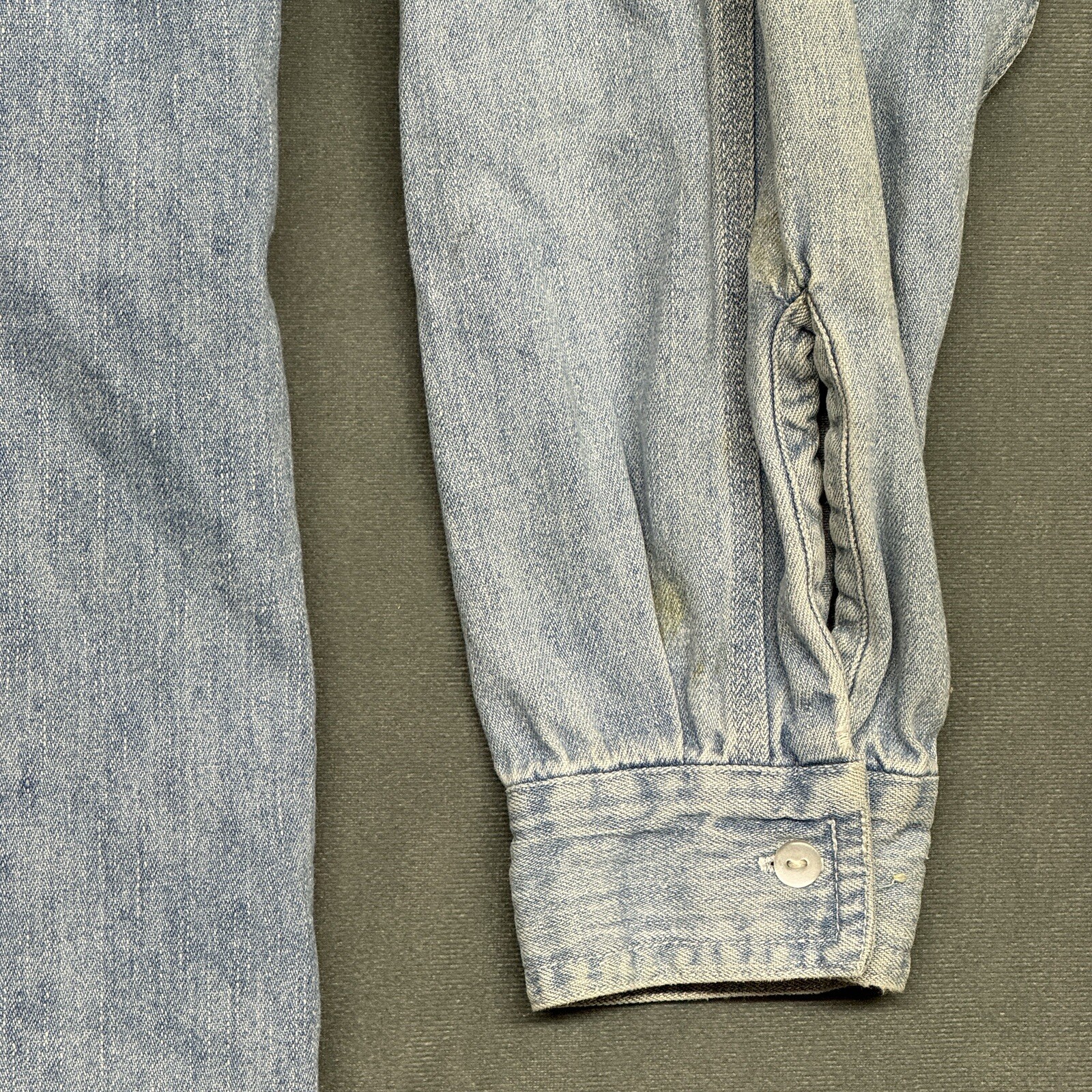 Mossimo Construction Button Up Collared Blue 100%… - image 4