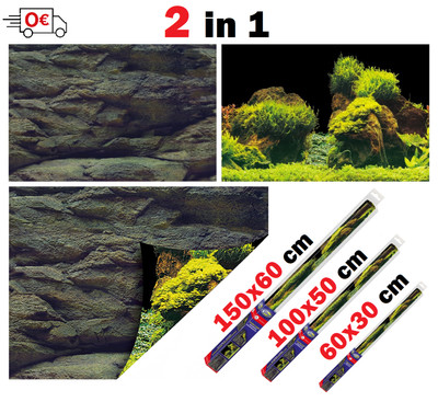 Aquarium-Hintergrundfolie Schwarz – 30 X 100 Cm, Statisch Haftend, Aus Reißfestem PET, Einfach Anzubringen
