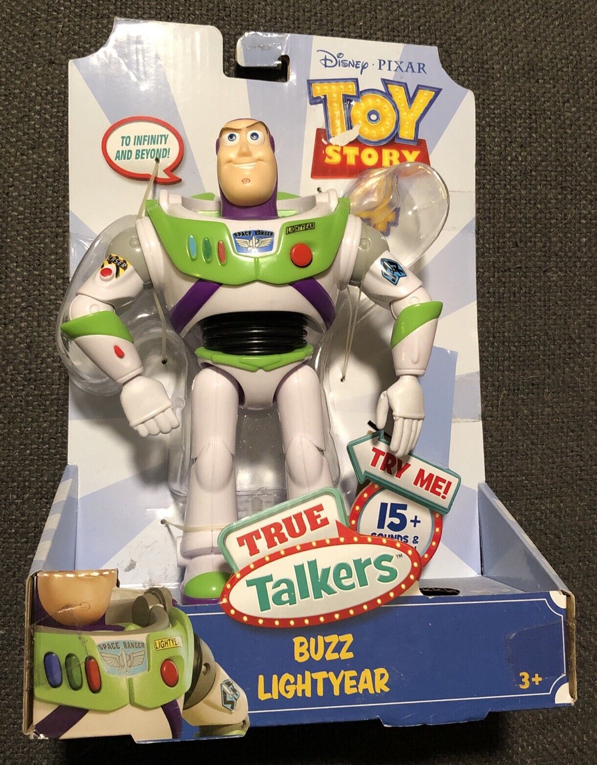 Buzz Lightyear True Talkers Talking Action Figure Disney Pixar NIB Toy Story 4 
