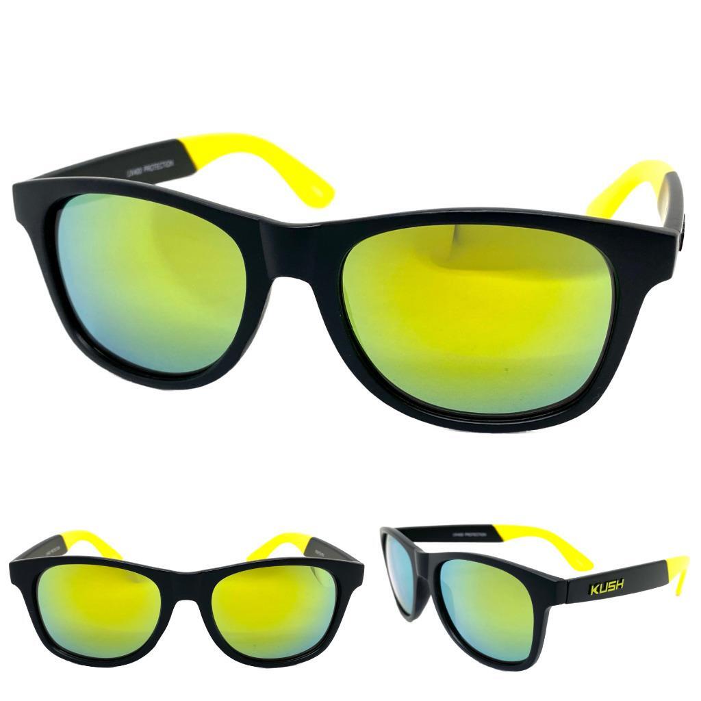 Classic Vintage Retro Biker Hip Hop Style KUSH SUN GLASSES Black