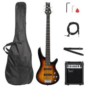 Glarry GIB  5 String Bass Guitar Beginner Kit with 20-Watt Amp  Rosewood Sunset
