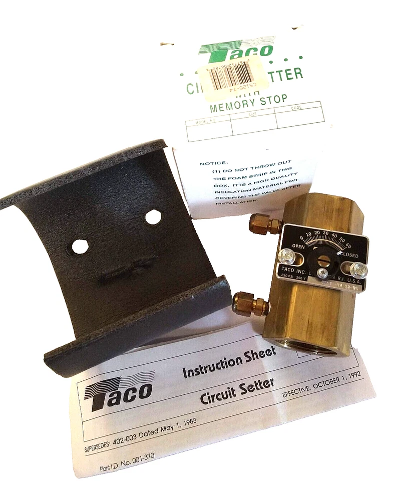 Válvula setter de circuito Taco CS125T4 con tope de memoria Foto 2 de 4