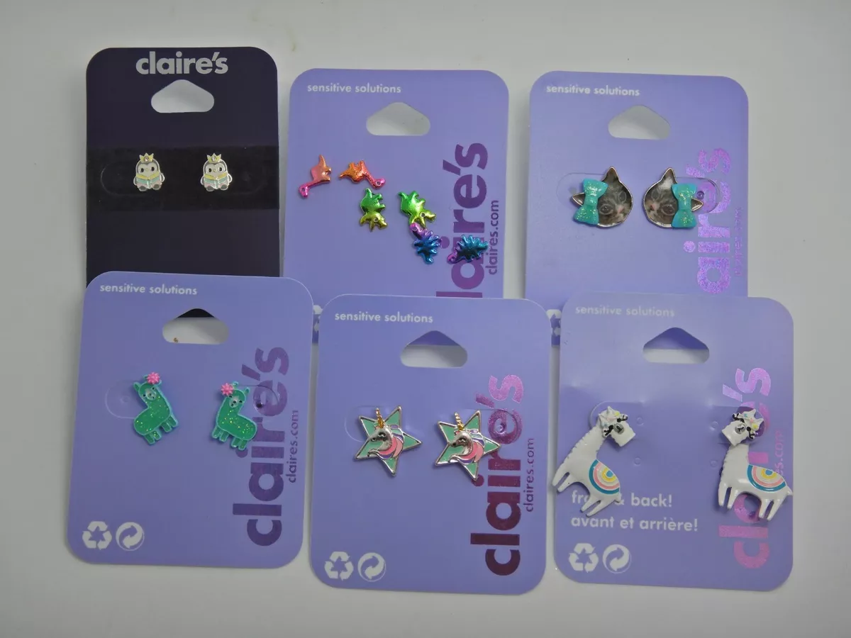 Llama, Unicorn, Dinosaurs Cat, Penguin Lot of Claire's Earrings