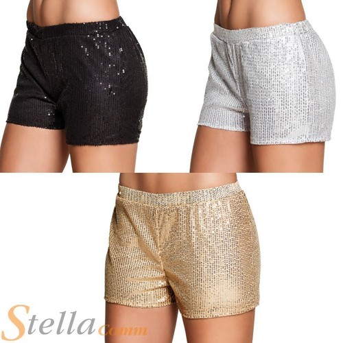 Ladies Sequin Hot Pants 80s Dance 