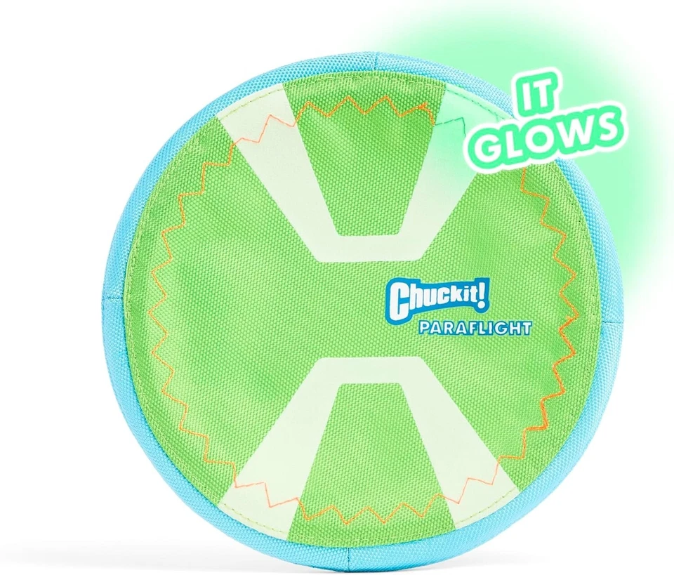 Chuckit! Max Glow Paraflight Flying Disc Dog Toy - Water Floating Flyer - Durab - Image 4 of 4