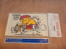 ORIGINAL LARGE 1960's WALLFRIN STONE AGE SPECIAL WATER SLIDE DECAL,8.5 X 12, NOS
